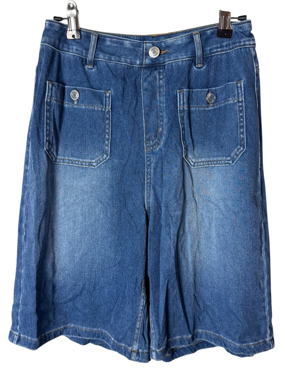 Halara Flex Denim Bermuda Shorts High Waisted Medium Blue NWT